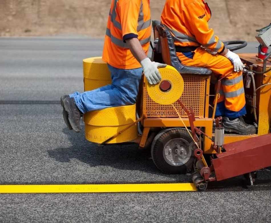 Aplicador automático de cinta para marcar pavimento