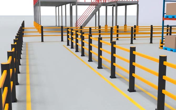 سياج المشاة للمستودع