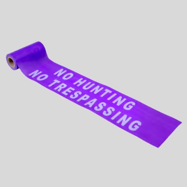 Purple No Hunting Barricade Tape