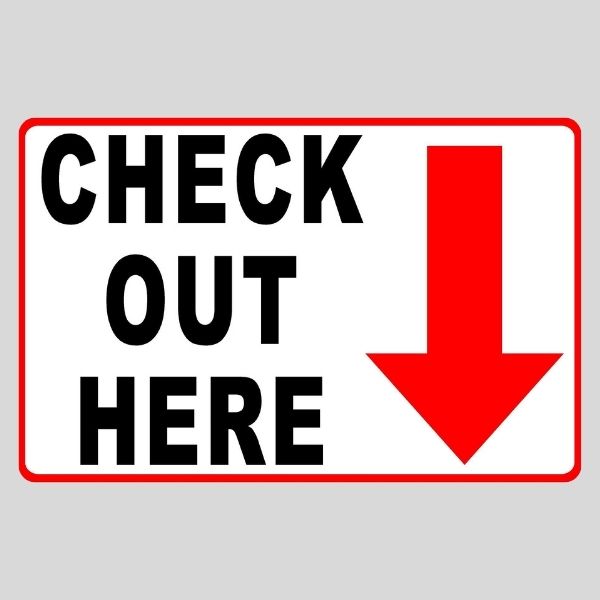Check Out Sign