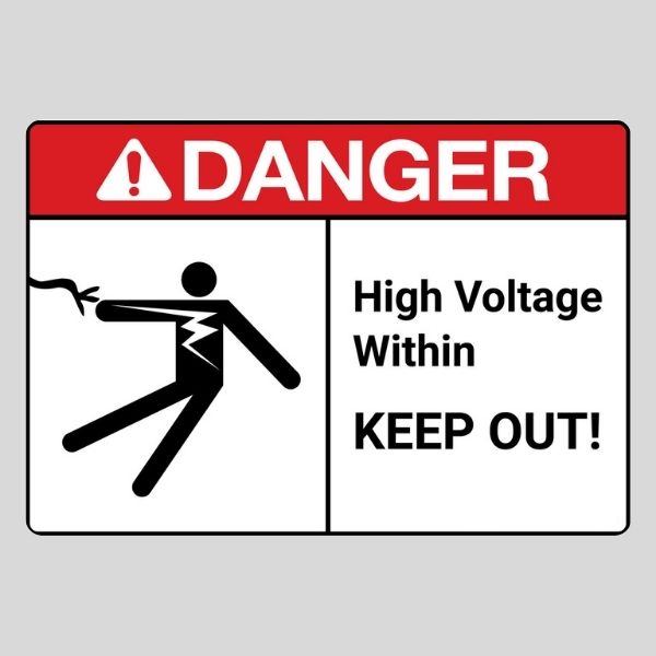 Danger High Voltage Keep Out Sign
