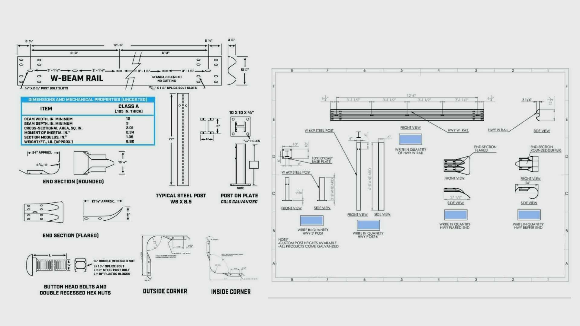 Highway Guardrail Drawings-1