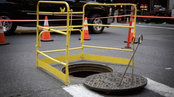 Manhole Guard Rail Installation