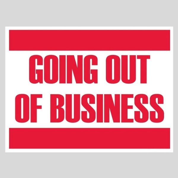 Out Of Business Sign