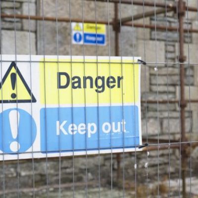 Out Sign for Construction Area