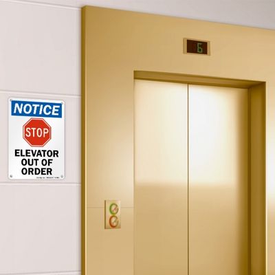 Out Sign for Elevator Maintenance