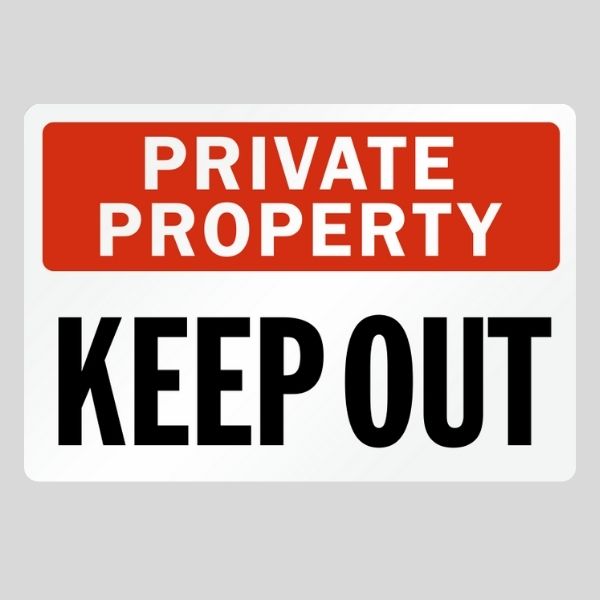 Red Private Property Keep Out Sign