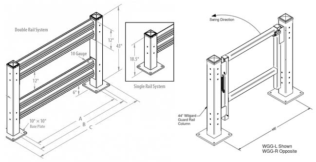 warehouse guardrail drawing