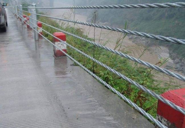 Cable Guardrail on the Road