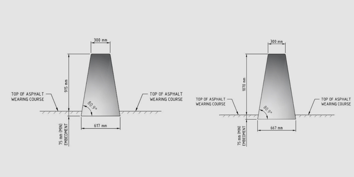 Barriere mit konstantem Gefälle