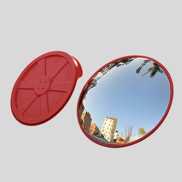 مرآة مرور حمراء محدبة