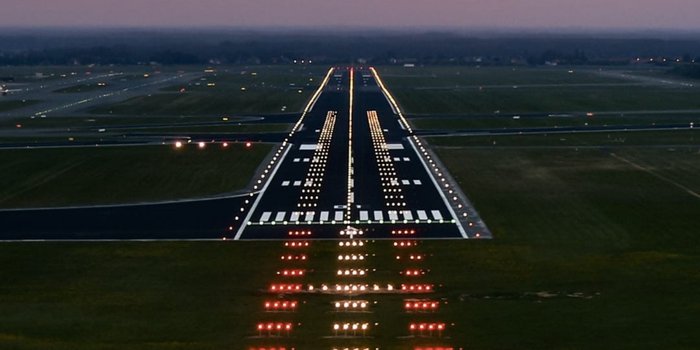 Runway Lights at Night