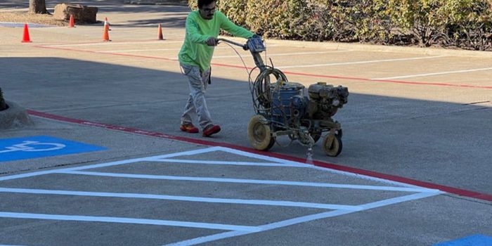 painting a parking lot
