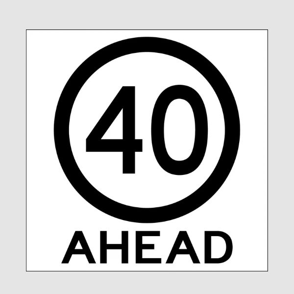 40km Ahead Sign