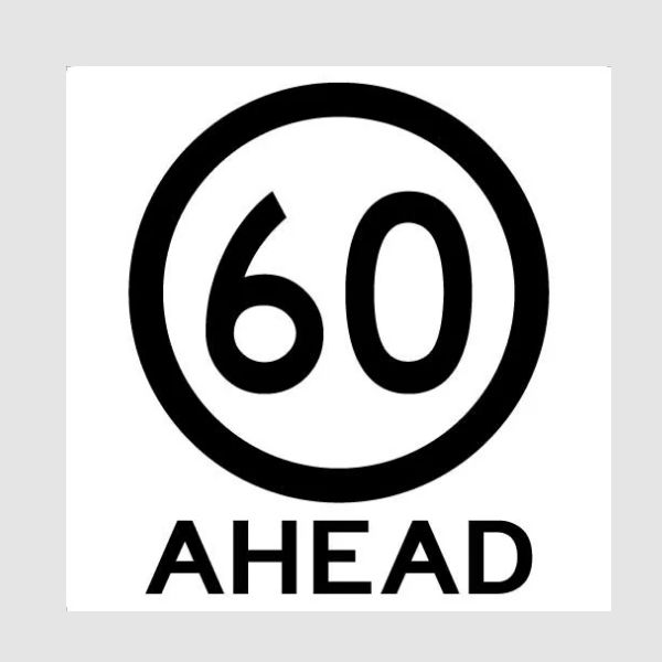 60km Ahead Sign