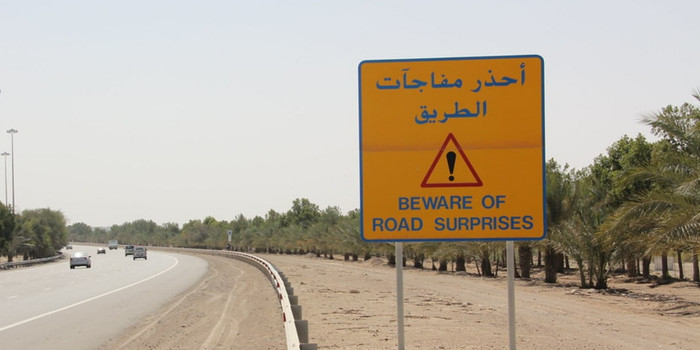 Beware of Road Surprises Sign