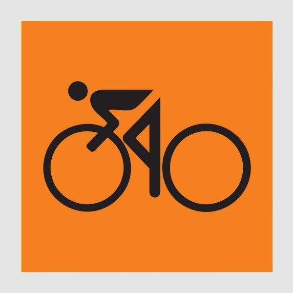 Cyclist Racing Multi Message Sign