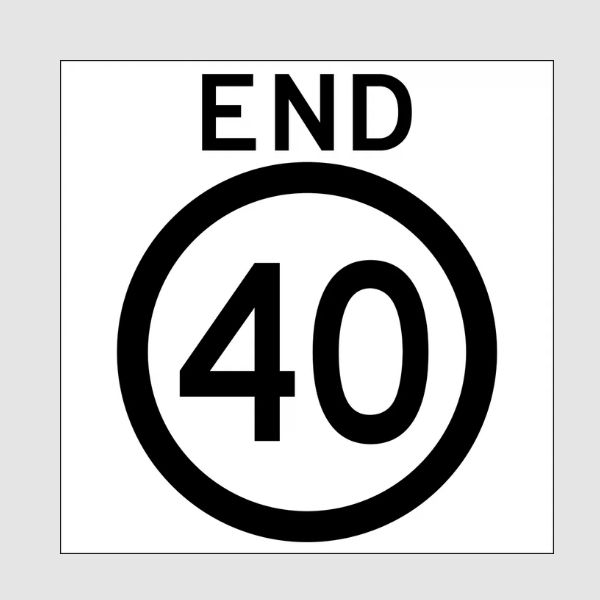 End 40km Sign