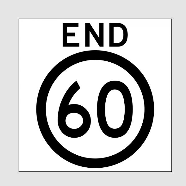 End 60km Sign