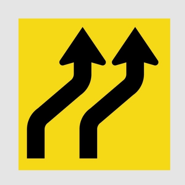 Lane Status Both Lanes Right Deviation Multi Message Sign