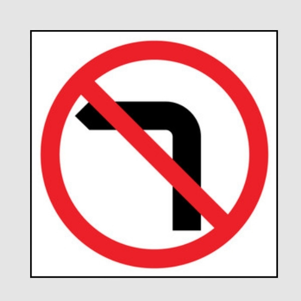 No Left Turn Multi Message Sign