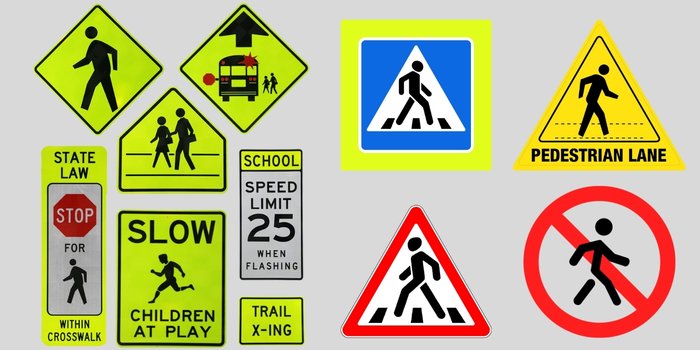 Señal de carril peatonal