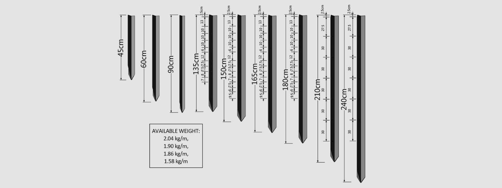 Star Pickets Dimensions