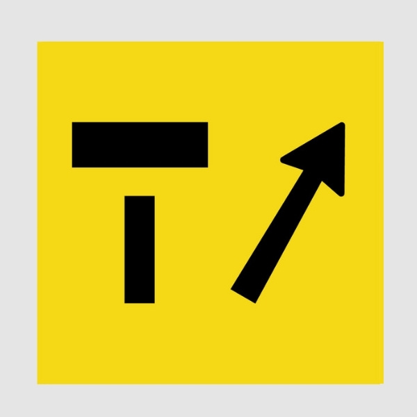 T-Junction with Priority Road to the Right Multi Message Sign