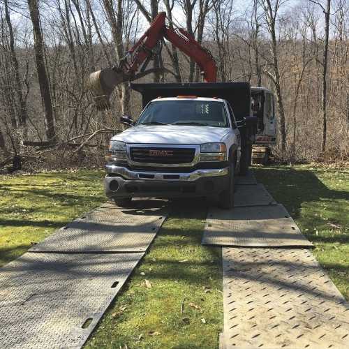 Temporäre Fahrbahnmatten