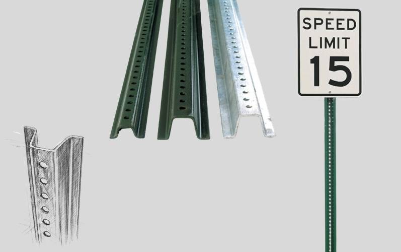 U-shaped cross-section post