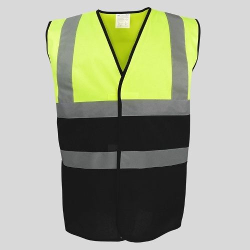 gilet de sécurité noir et jaune