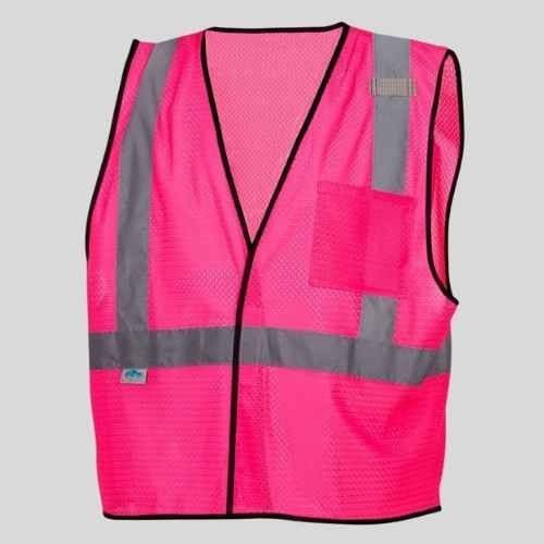 gilet de sécurité réfléchissant rose