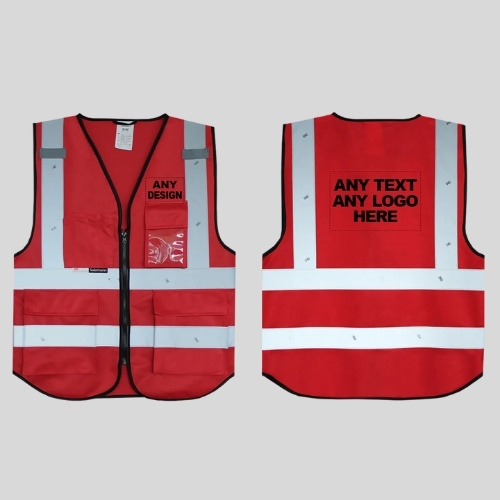 Gilet de sécurité rouge avec poches