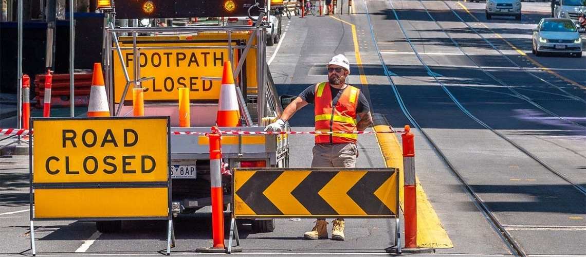 t top bollard in road works