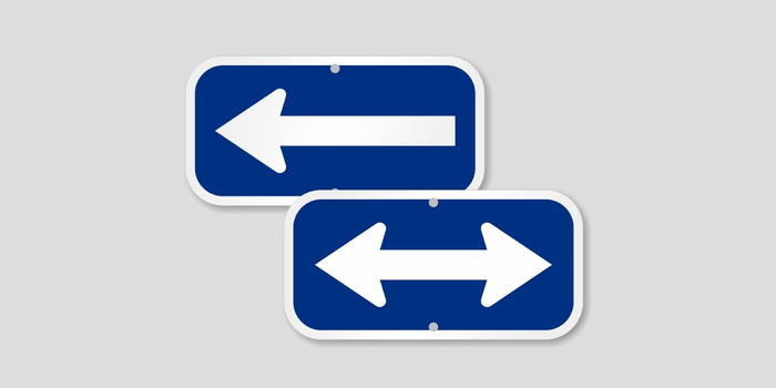 Blue Directional Sign