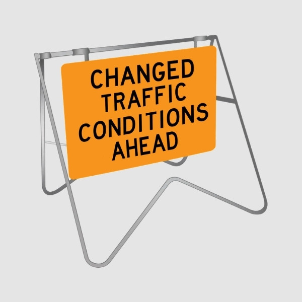 تغيرات في حركة المرور أمامك - لافتة موقف سيارات متأرجح