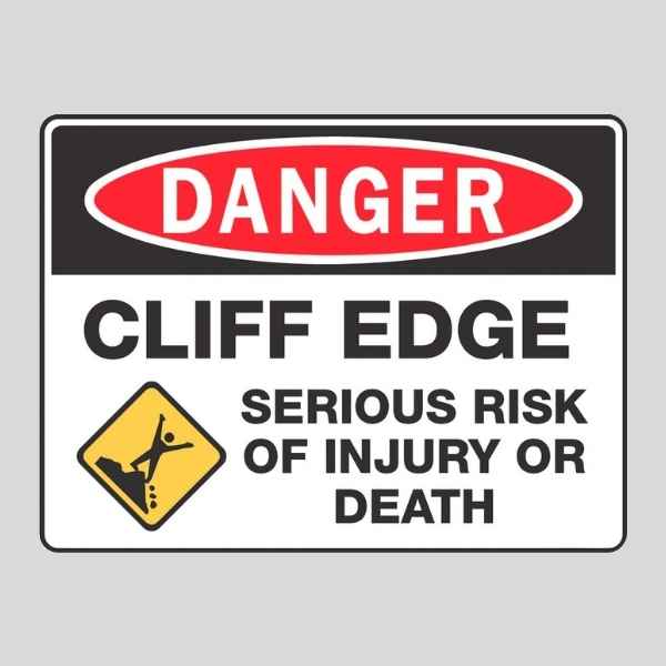 Danger Cliff Sign
