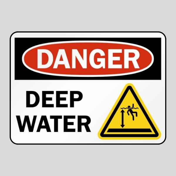 Danger Deep Water Sign