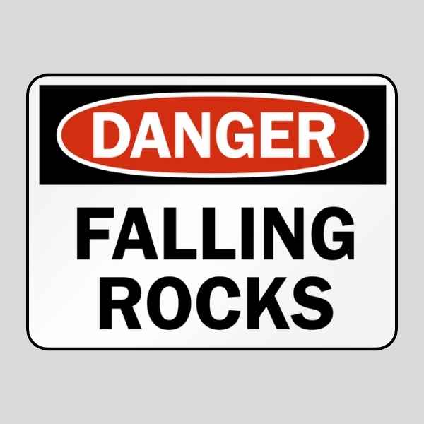 Danger Falling Rocks Sign