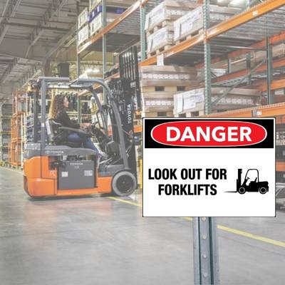 Danger Forklift Sign for Warehouse