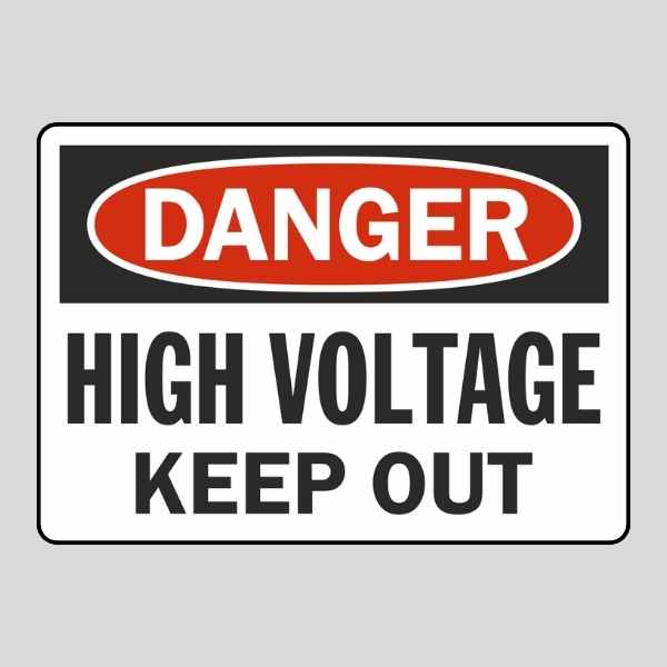 علامة تحذير من خطر الجهد العالي