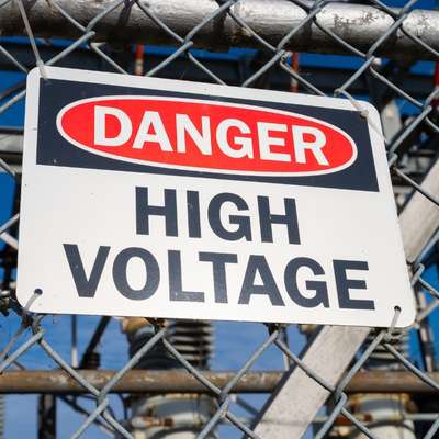 Danger High Voltage Sign for Power Substations