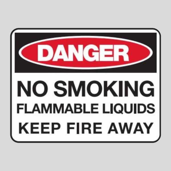Danger No Smoking Flammable Liquid Sign