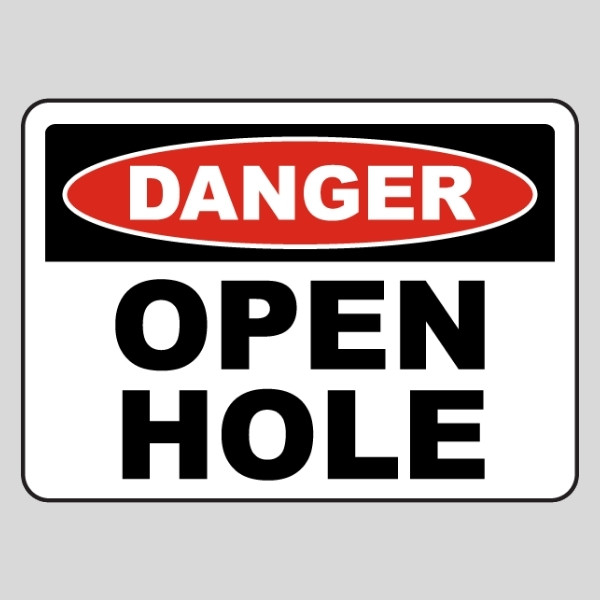 Danger Open Hole Sign