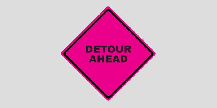 Pink Detour Signs