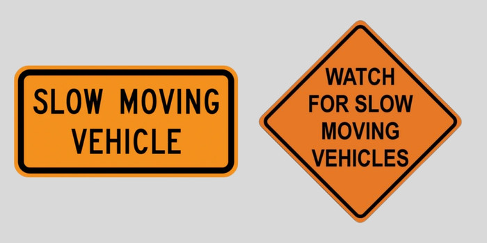 Slow Moving Vehicle Road Sign