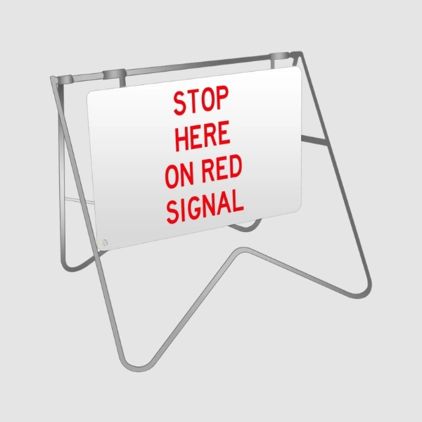 قف هنا عند لافتة المتأرجحة الحمراء