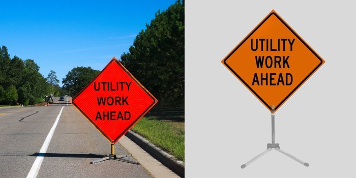 Utility Work Ahead Signs