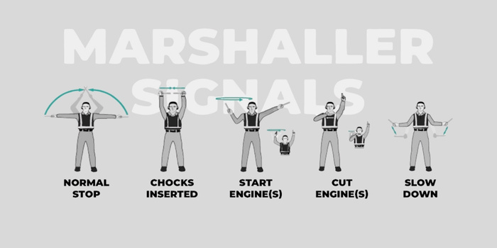 إشارات يدوية لتوجيه الطائرات