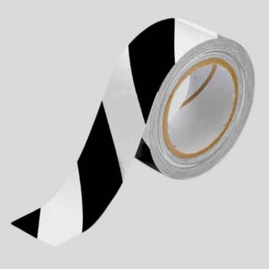 Cinta de señalización para suelos en blanco y negro